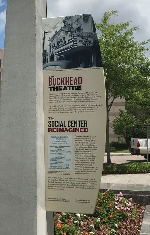 The Buckhead Theatre / The Social Center Reimagined Marker image. Click for full size.