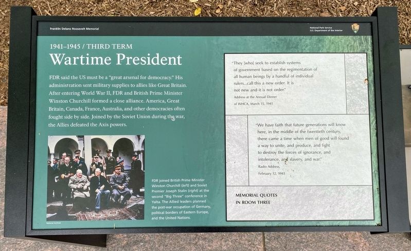 Wartime President Marker image. Click for full size.