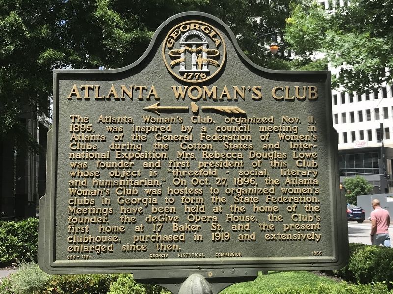 Atlanta Woman's Club Marker image. Click for full size.