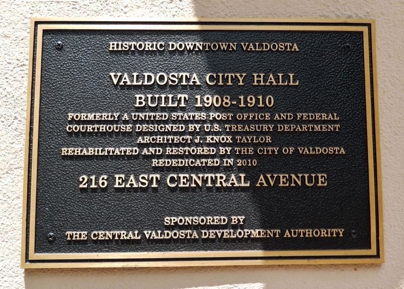 Valdosta City Hall Marker image. Click for full size.