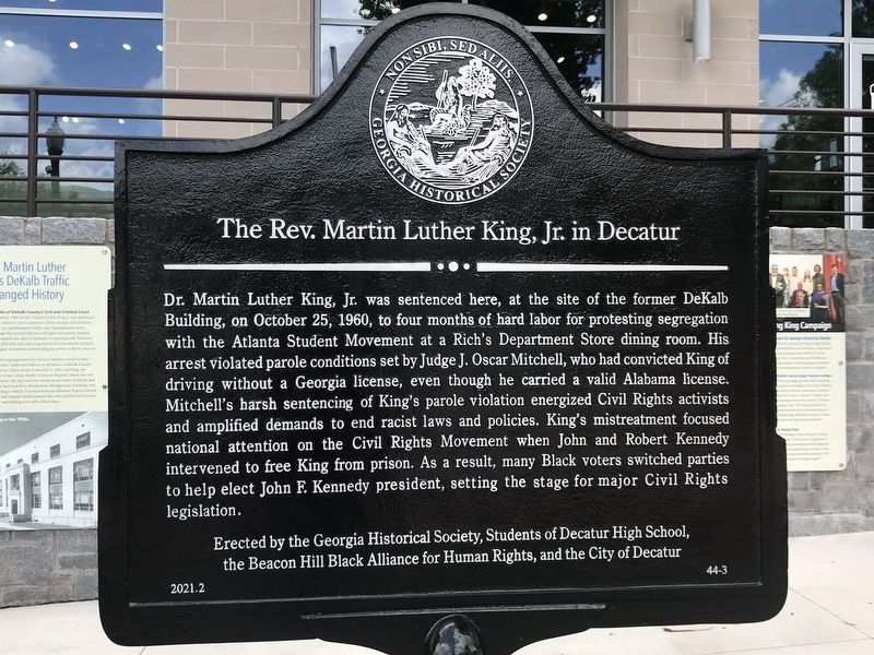 The Rev. Martin Luther King, Jr. in Decatur Marker image. Click for full size.