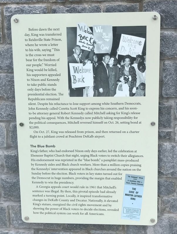 The Rev. Martin Luther King Jr. in Decatur Marker (Fifth panel). Click for full size. The Rev. Martin Luther King Jr. in Decatur Marker (Fifth panel) image. Click for full size.