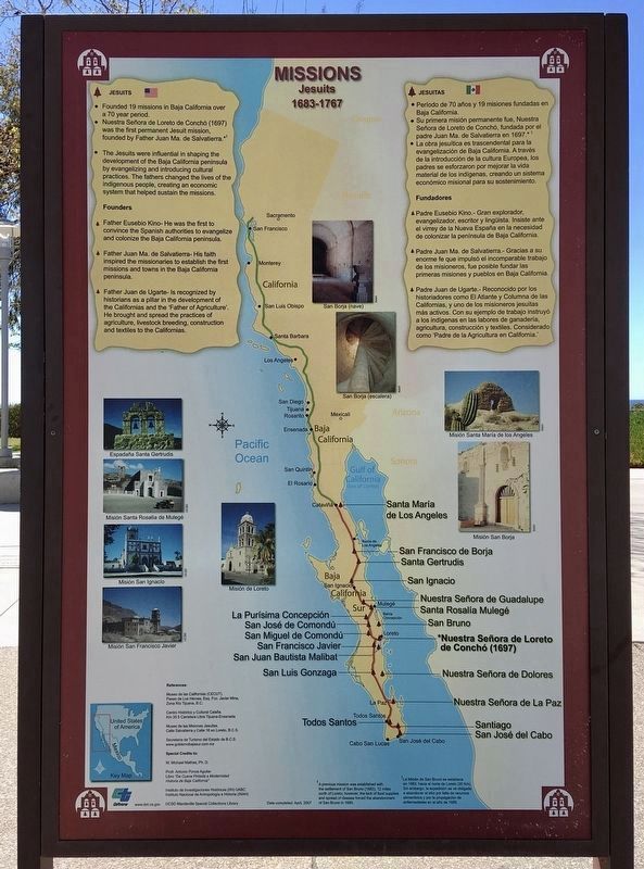 Missions Marker - Jesuits 1683-1767 image. Click for full size.