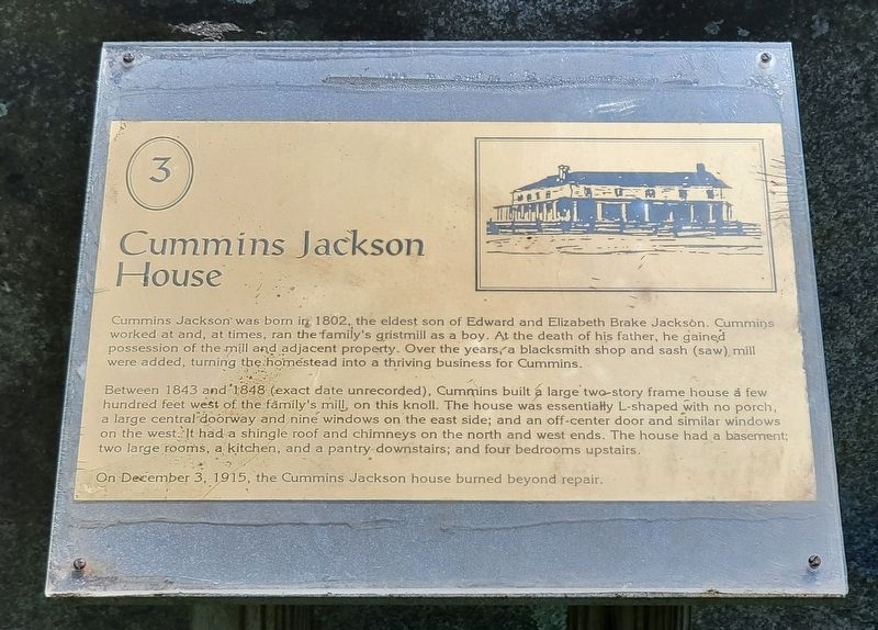 Cummins Jackson House Marker image. Click for full size.