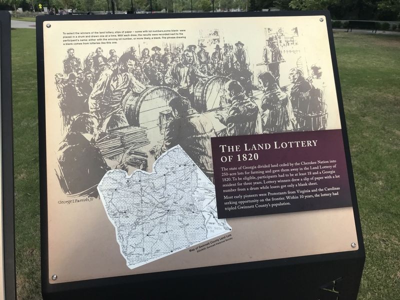 The Land Lottery of 1820 Marker image. Click for full size.