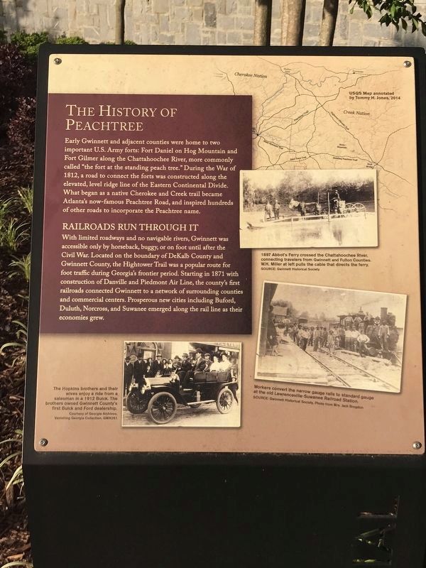 The History of Peachtree Marker (left panel) image. Click for full size.