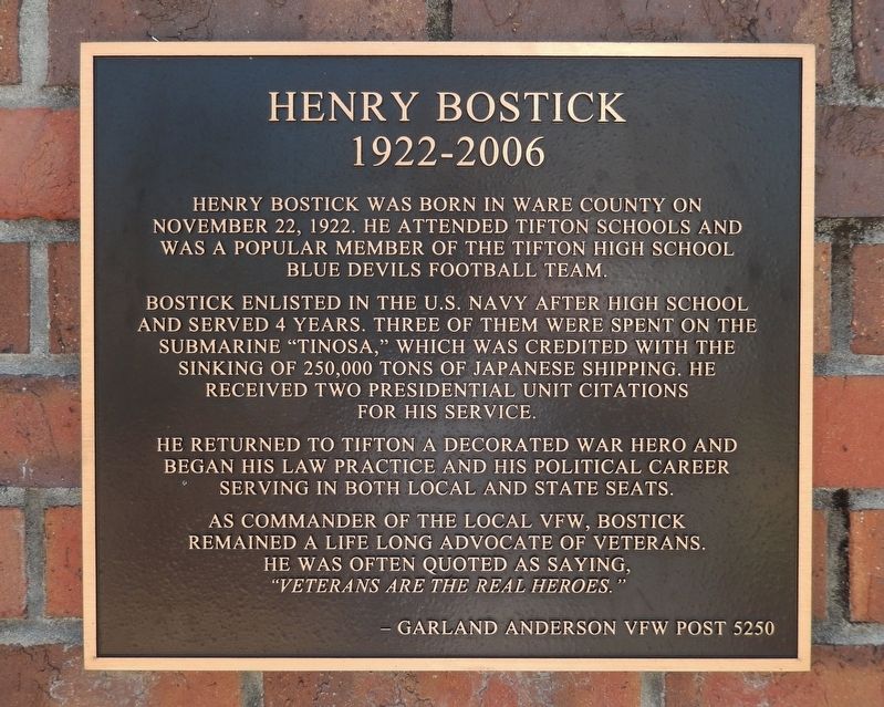 Henry Bostick Marker image. Click for full size.