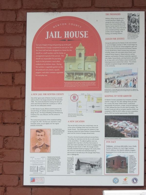 Newton County Jail House Marker. Click for full size. Newton County Jail House Marker image. Click for full size.