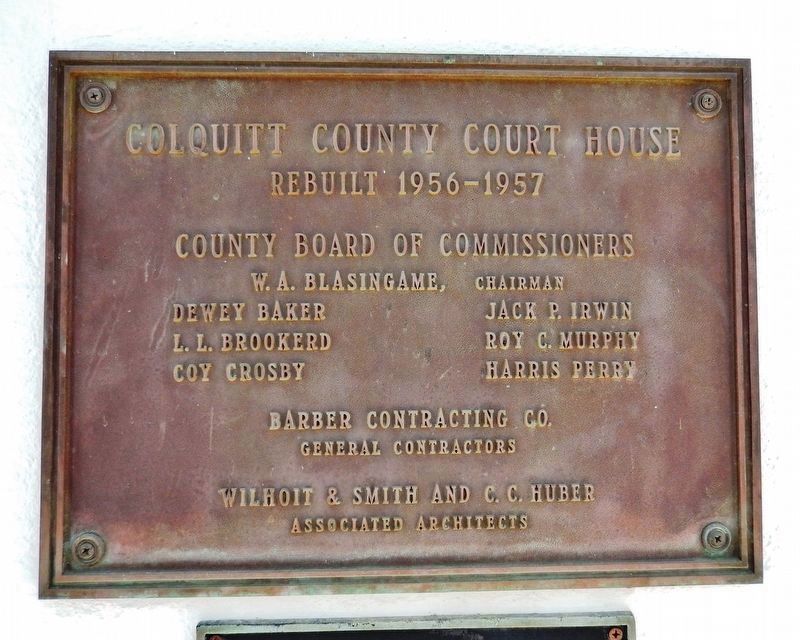 Colquitt County Courthouse 1956-1957 Renovation Marker image. Click for full size.