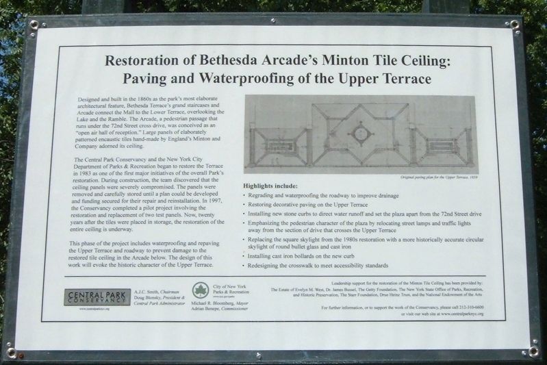 Restoration of Bethesda Arcades Minton Tile Ceiling: Marker image. Click for full size.