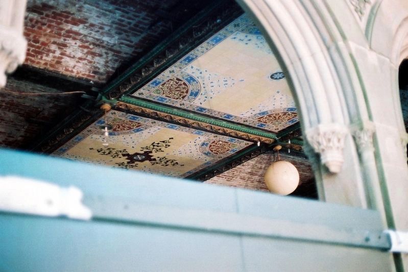 Bethesda Arcades Minton Tile Ceiling: Repairs underway image. Click for full size.