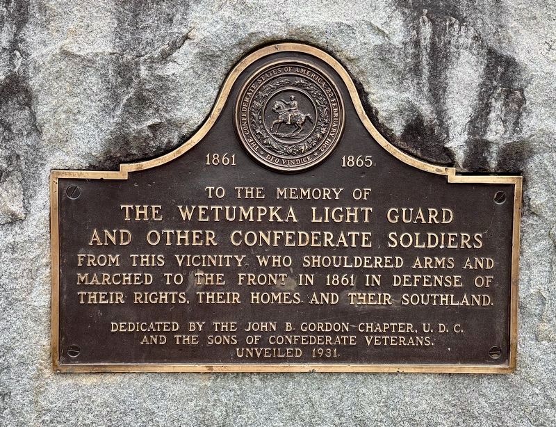 The Wetumpka Light Guard Marker image. Click for full size.