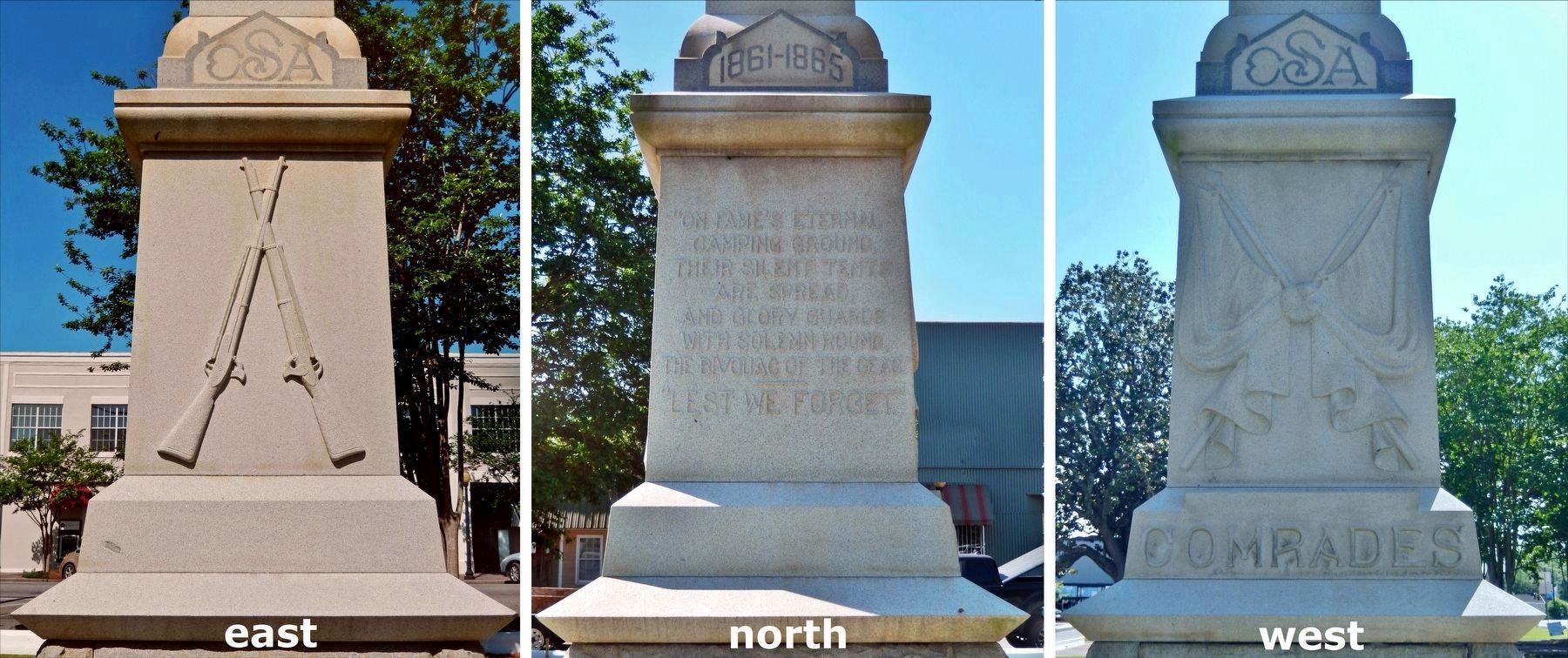 Colquitt County Confederate Monument (<i>east, north & west faces</i>) image. Click for full size.