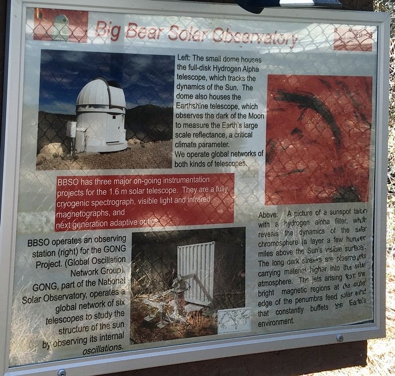Big Bear Solar Observatory Marker image. Click for full size.