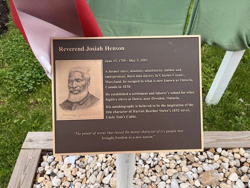 Reverend Josiah Henson Marker. Click for full size. Reverend Josiah Henson Marker image. Click for full size.