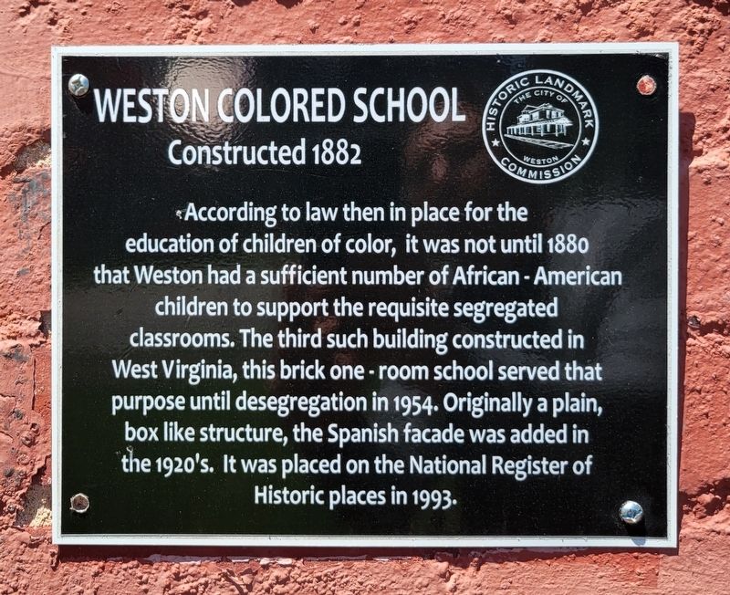 Weston Colored School Marker. Click for full size. Weston Colored School Marker image. Click for full size.