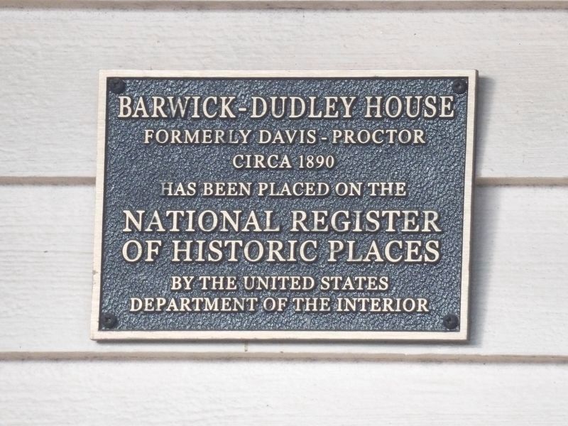 Barwick-Dudley House Marker image. Click for full size.