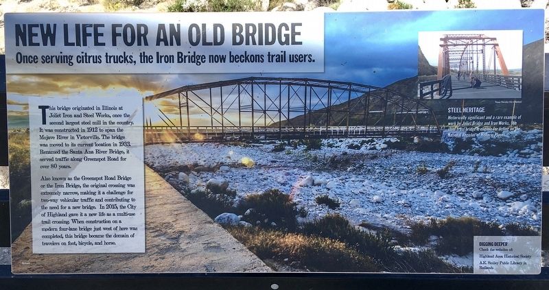 Greenspot Road Bridge Marker image. Click for full size.