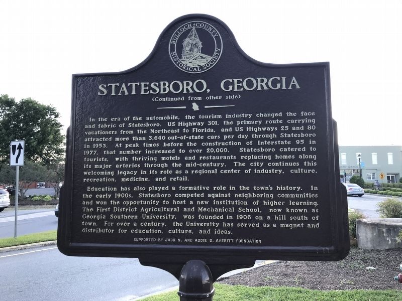 Statesboro, Georgia Marker (side B) image. Click for full size.