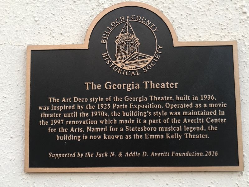 The Georgia Theater Marker image. Click for full size.