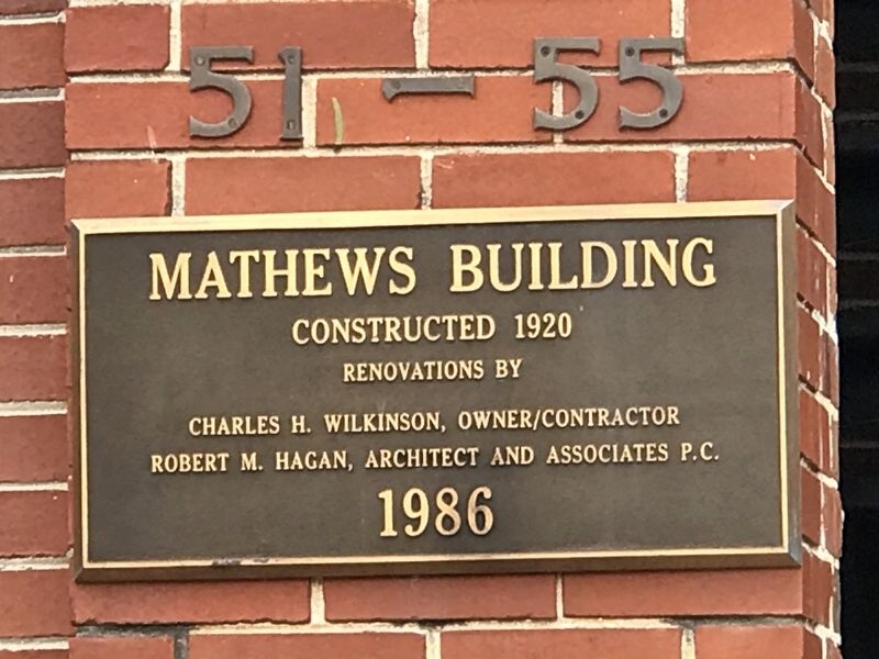 Mathews Building Marker image. Click for full size.