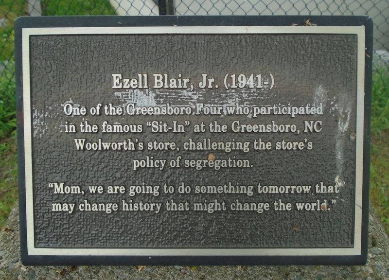 Ezell Blair, Jr. Marker. Click for full size. Ezell Blair, Jr. Marker image. Click for full size.