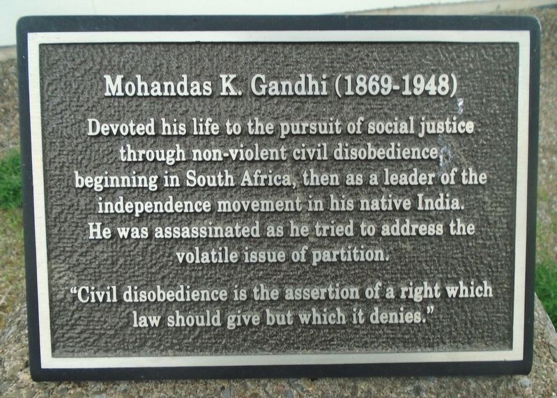 Mohandas K. Gandhi Marker image. Click for full size.