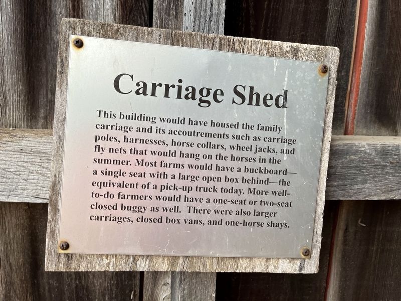 Carriage Shed Marker. Click for full size. Carriage Shed Marker image. Click for full size.