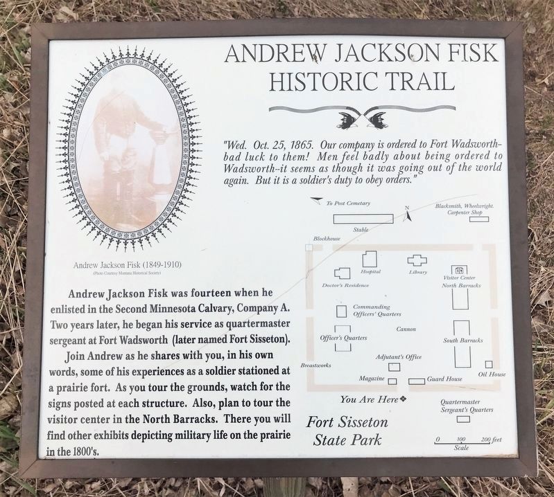 Andrew Jackson Fisk Historic Trail Marker (updated) image. Click for full size.