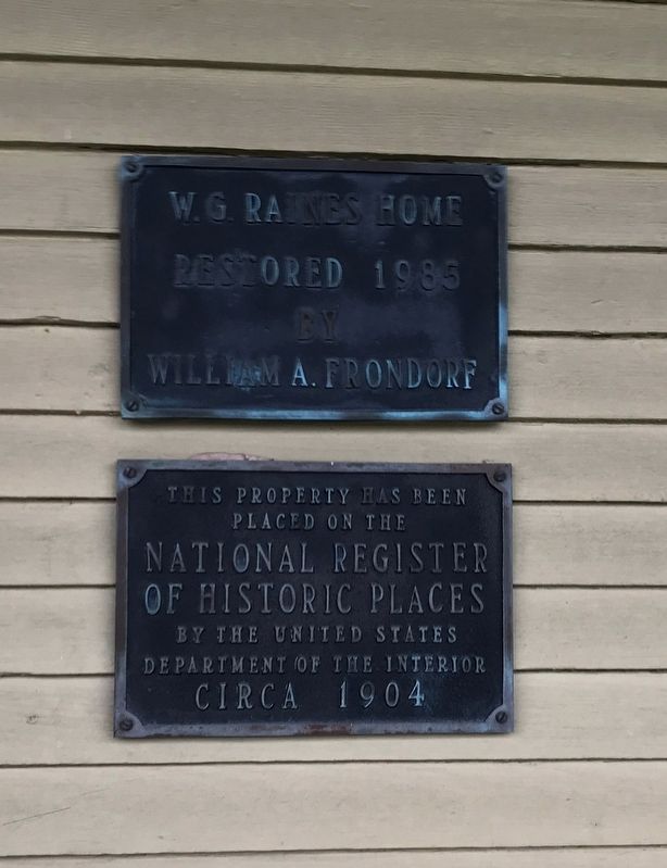 W.G. Raines Home Marker image. Click for full size.