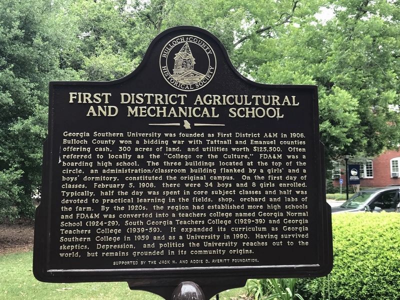 First District Agricultural and Mechanical School Marker. Click for full size. First District Agricultural and Mechanical School Marker image. Click for full size.