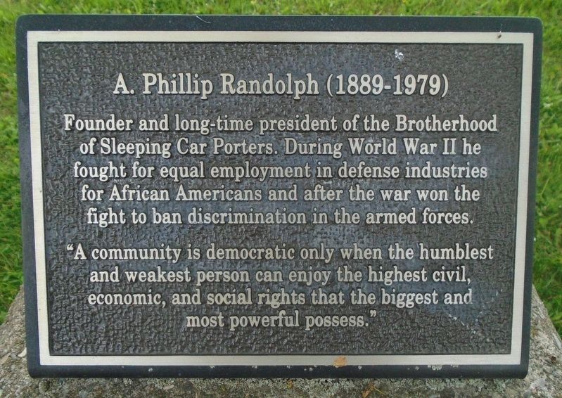 A. Phillip Randolph Marker. Click for full size. A. Phillip Randolph Marker image. Click for full size.
