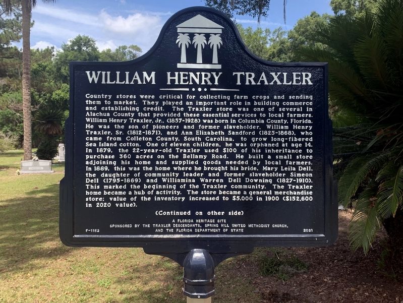 William Henry Traxler Marker Side 1 image. Click for full size.