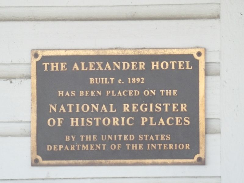 The Alexander Hotel Marker image. Click for full size.
