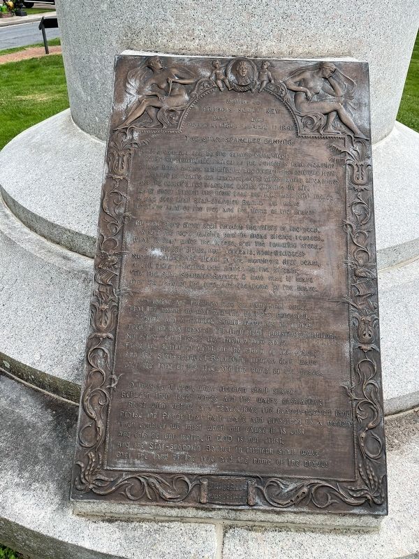 On the back of the Key Memorial is the text of "The Star-Spangled Banner." image. Click for full size.