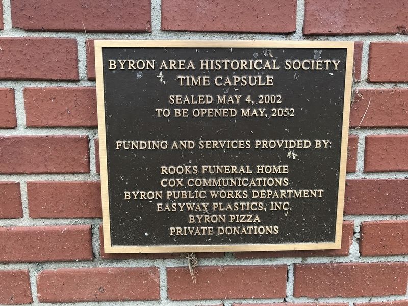 Byron Area Historical Society Time Capsule image. Click for full size.