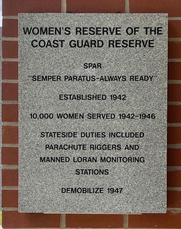 Women’s Reserve of the Coast Guard Reserve Marker. Click for more information. Women’s Reserve of the Coast Guard Reserve Marker image. Click for more information.