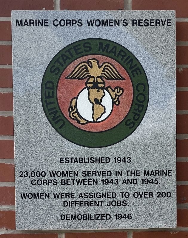 Marine Corps Women’s Reserve Marker. Click for more information. Marine Corps Women’s Reserve Marker image. Click for more information.