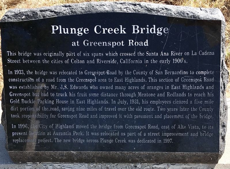 Plunge Creek Bridge Marker image. Click for full size.
