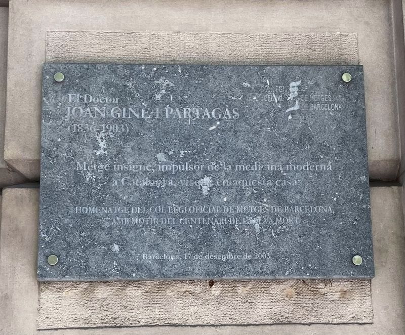 Joan Gin� i Partag�s Marker image. Click for full size.