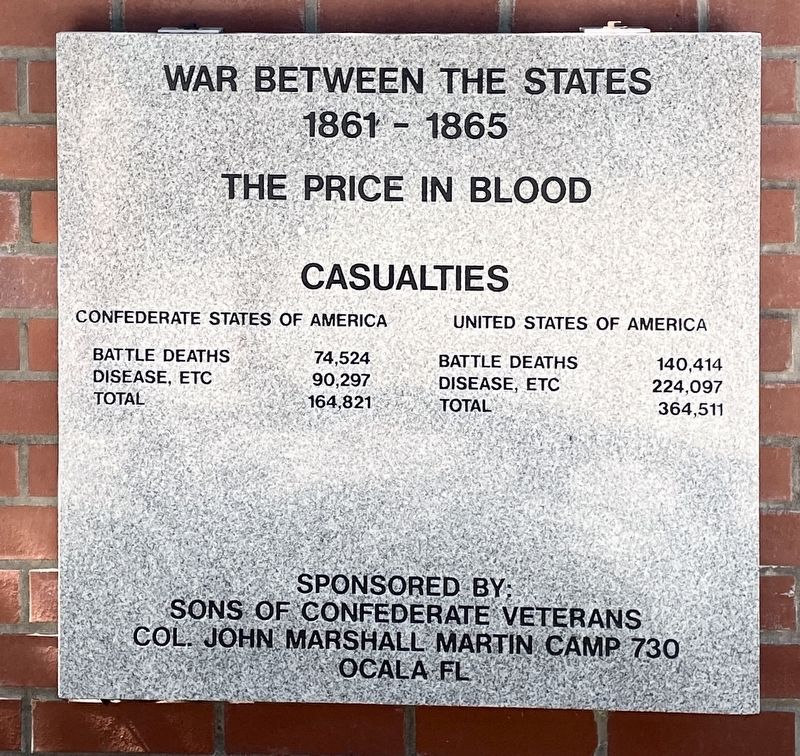 War Between the States Marker. Click for full size. War Between the States Marker image. Click for full size.