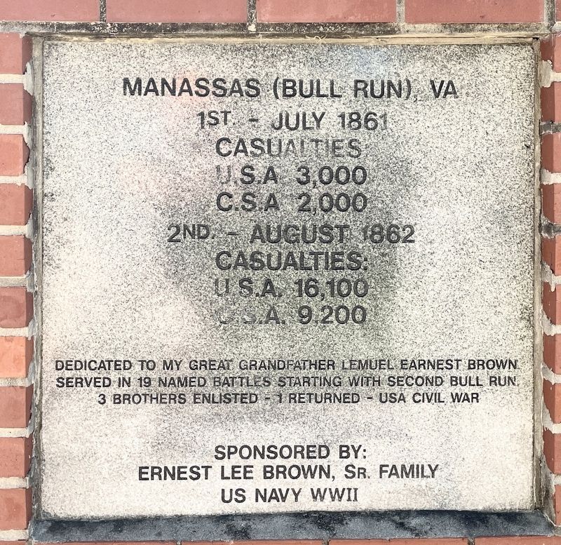 Manassas (Bull Run), VA Marker image. Click for full size.