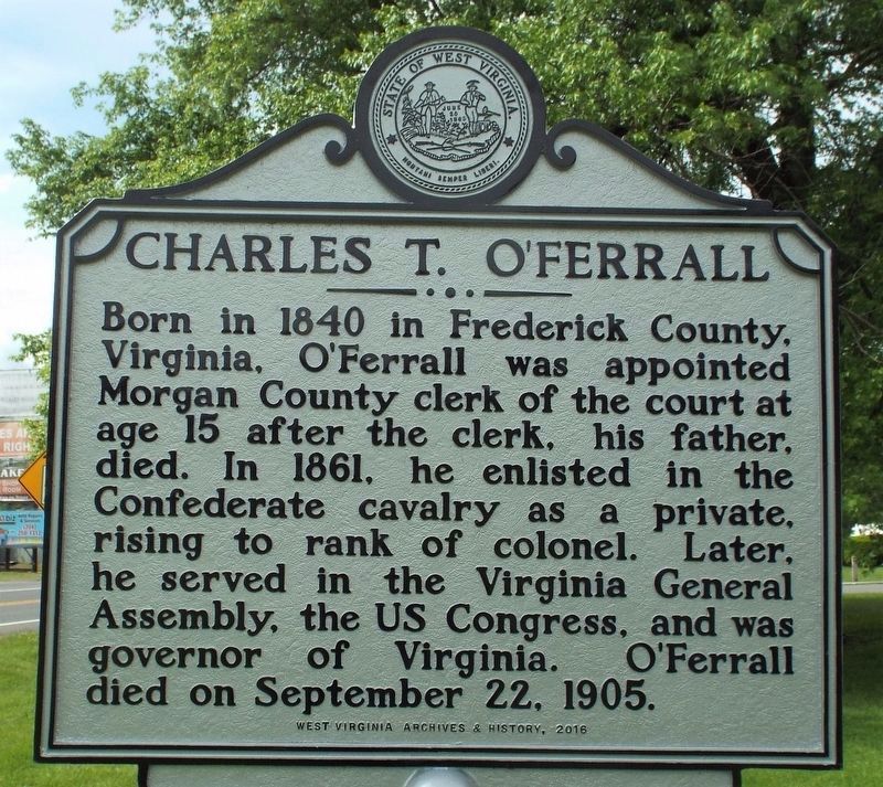 Charles T. O'Ferrall Marker. Click for full size. Charles T. O'Ferrall Marker image. Click for full size.
