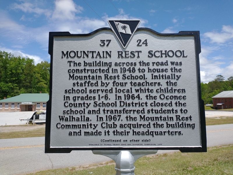 Mountain Rest School / Hillbilly Day Marker (Front). Click for full size. Mountain Rest School / Hillbilly Day Marker (Front) image. Click for full size.