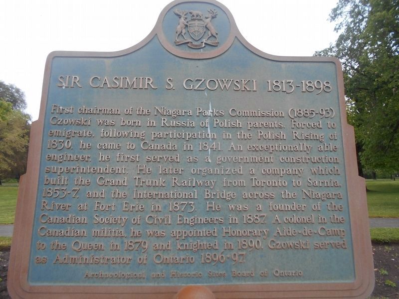 Sir Casimir S. Gzowski 1813-1898 Marker image. Click for full size.