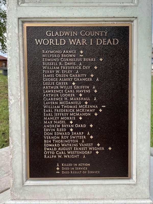 Gladwin County World War I Dead image. Click for full size.