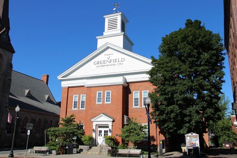 Greenfield's 3rd Town Hall Marker image. Click for full size.