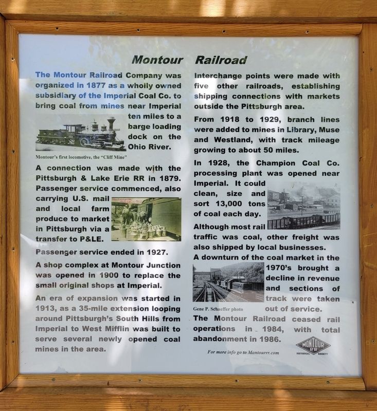 Montour Railroad Marker image. Click for full size.