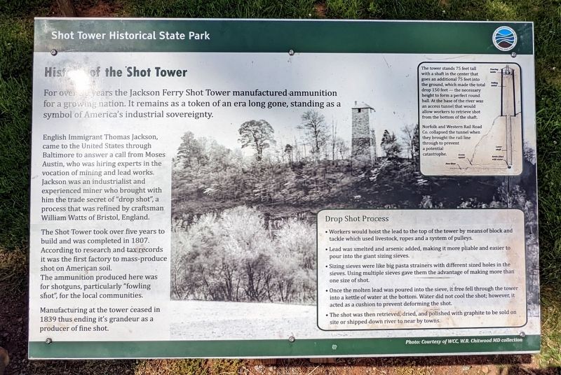 History of the Shot Tower Marker image. Click for full size.