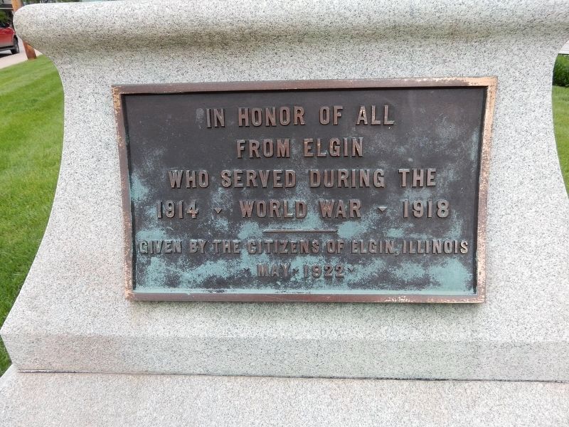 W.W. I Memorial Davidson Park Marker. Click for full size. W.W. I Memorial Davidson Park Marker image. Click for full size.